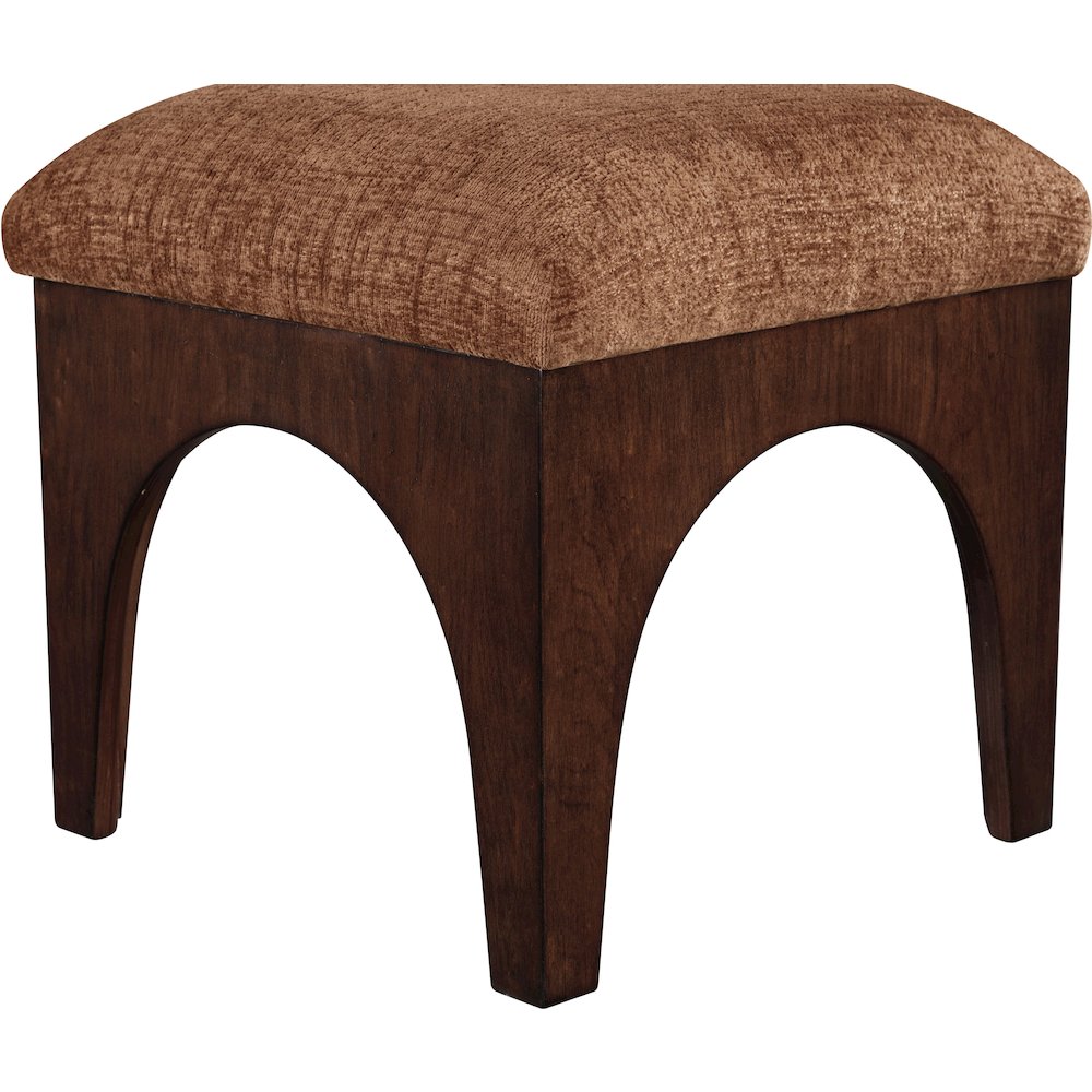Lawson Cognac Chenille Fabric Upholstered Ottoman