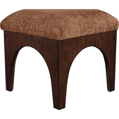 Lawson Cognac Chenille Fabric Upholstered Ottoman
