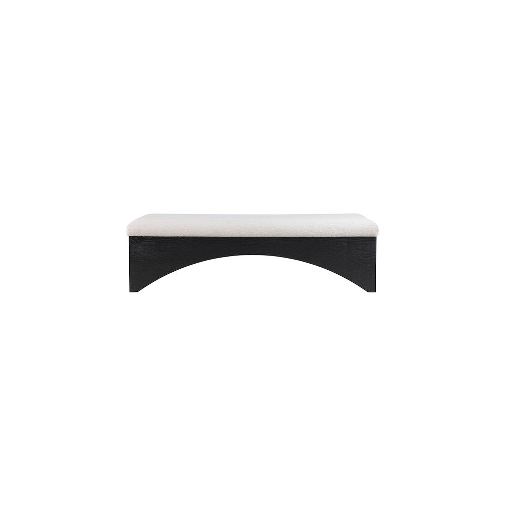 Lawson Beige Velour Fur Fabric Bench