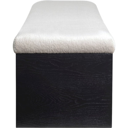Lawson Beige Velour Fur Fabric Bench