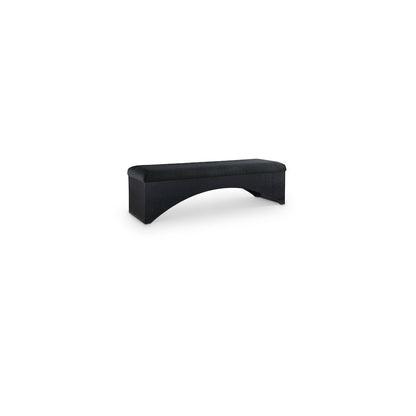 Lawson Black Velour Fur Fabric Bench