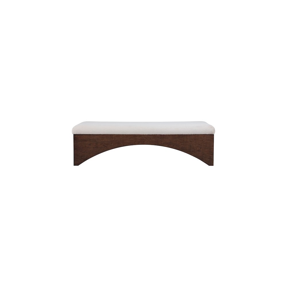 Lawson Beige Velour Fur Fabric Bench