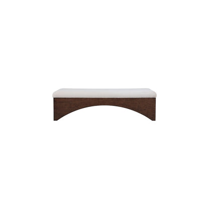 Lawson Beige Velour Fur Fabric Bench