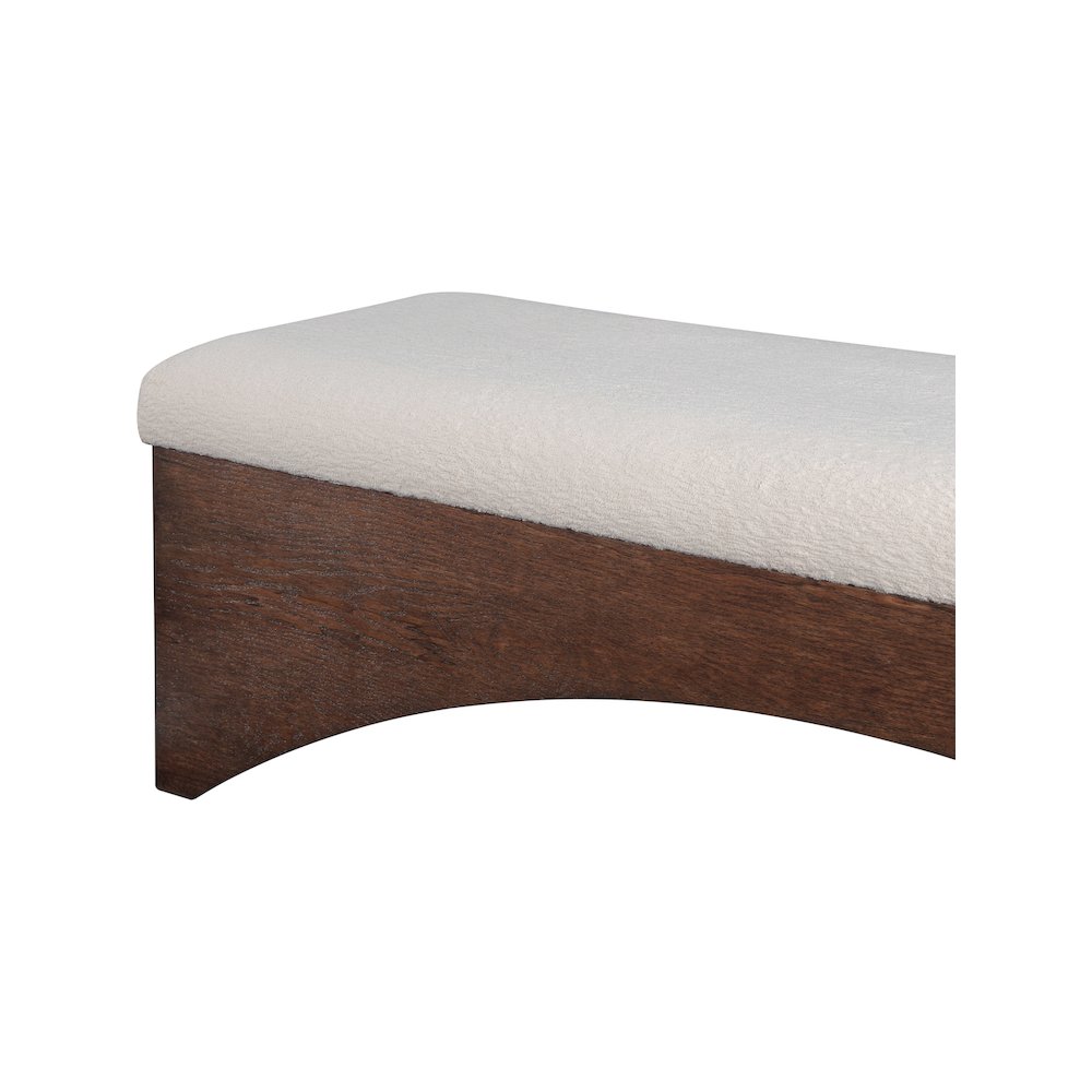 Lawson Beige Velour Fur Fabric Bench