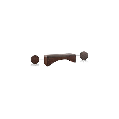 Lawson Brown Velour Fur Fabric Bench