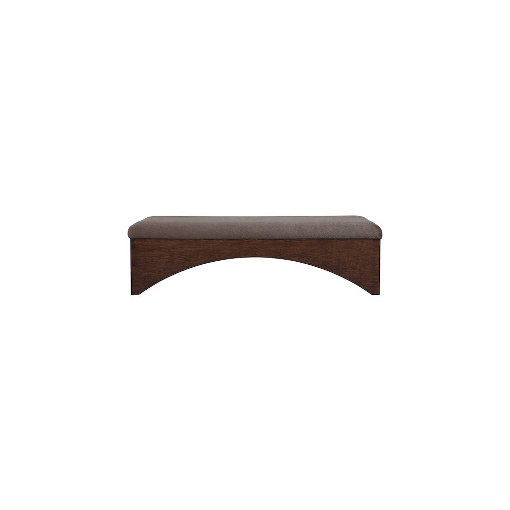Lawson Brown Velour Fur Fabric Bench