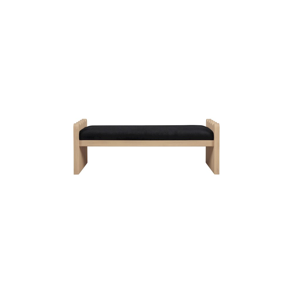 Sonia Black Velour Fur Fabric Bench