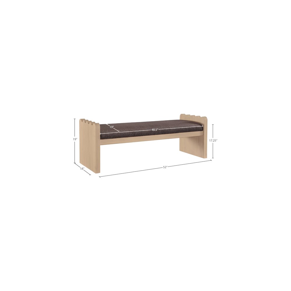 Sonia Brown Velour Fur Fabric Bench