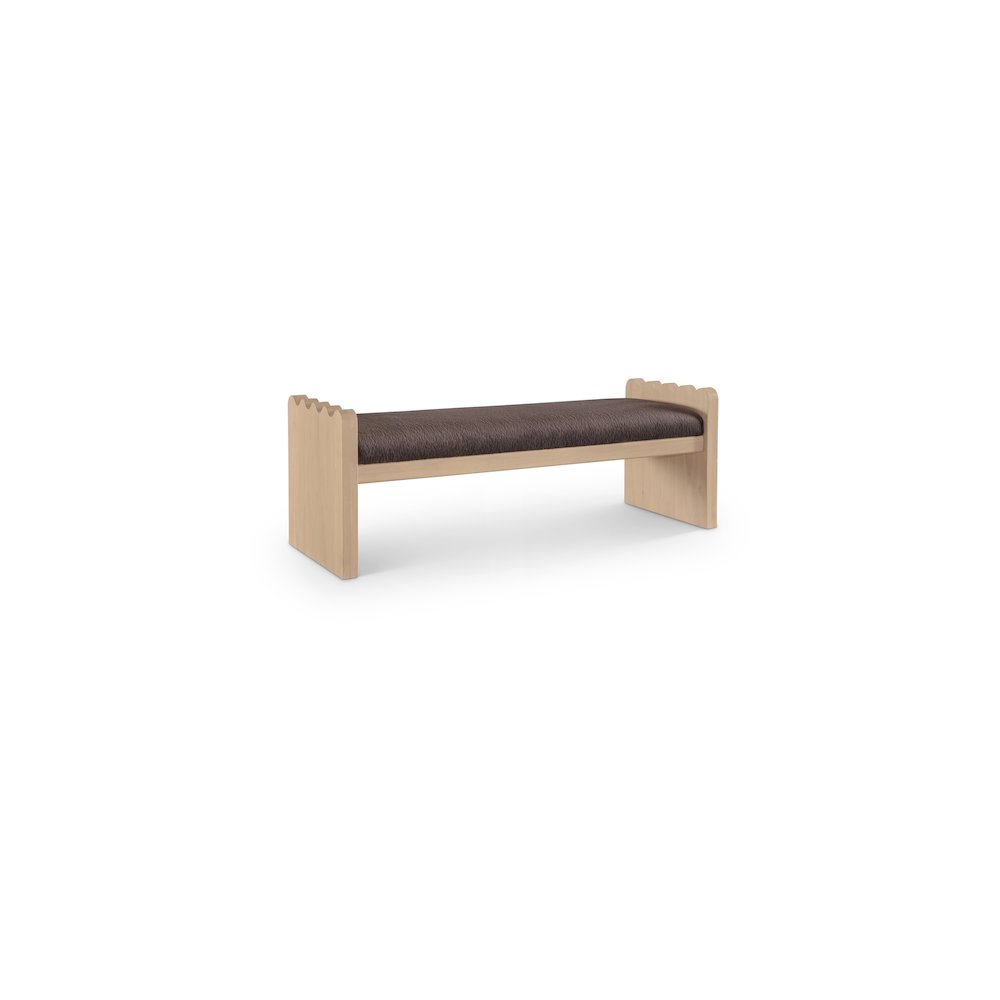 Sonia Brown Velour Fur Fabric Bench