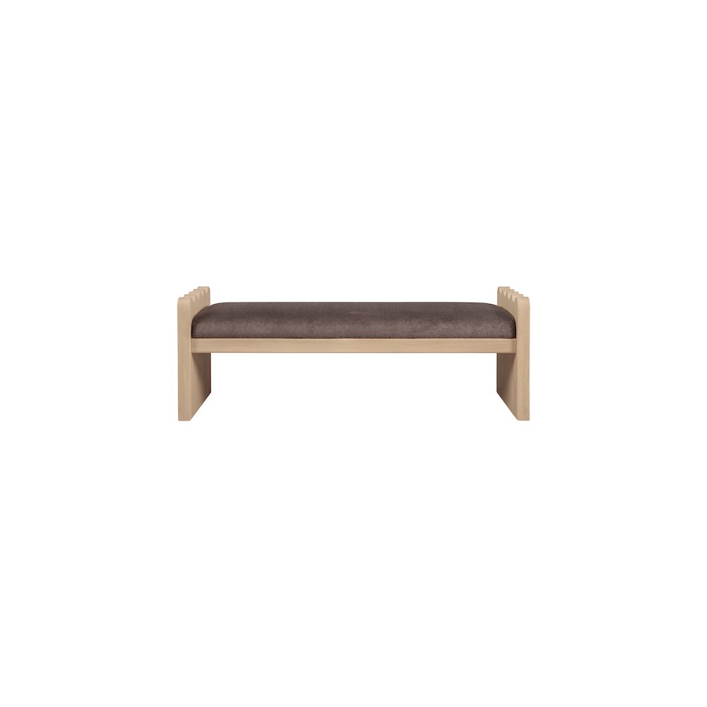 Sonia Brown Velour Fur Fabric Bench