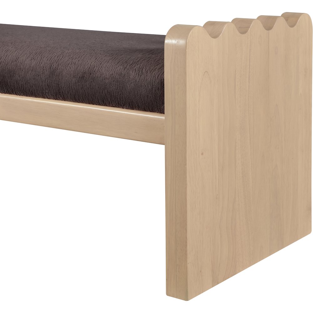 Sonia Brown Velour Fur Fabric Bench