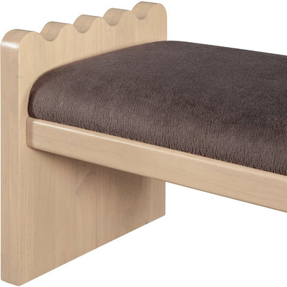Sonia Brown Velour Fur Fabric Bench