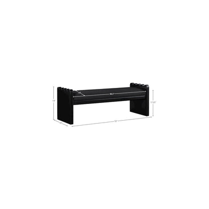Sonia Black Velour Fur Fabric Bench