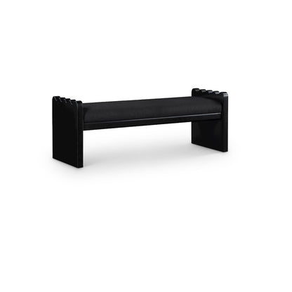 Sonia Black Velour Fur Fabric Bench
