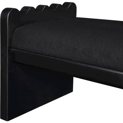 Sonia Black Velour Fur Fabric Bench
