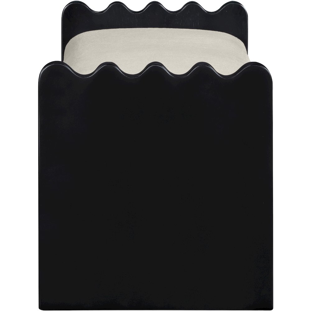 Sonia Cream Velour Fur Fabric Bench