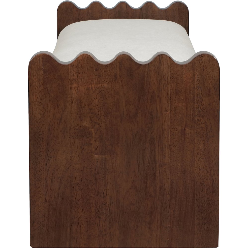 Sonia Cream Velour Fur Fabric Bench