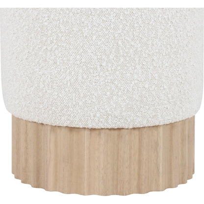 Veranda Cream Boucle Fabric Ottoman/Stool