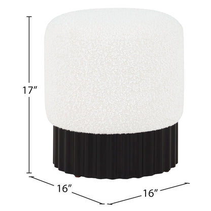 Veranda Cream Boucle Fabric Ottoman/Stool