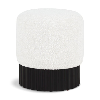 Veranda Cream Boucle Fabric Ottoman/Stool