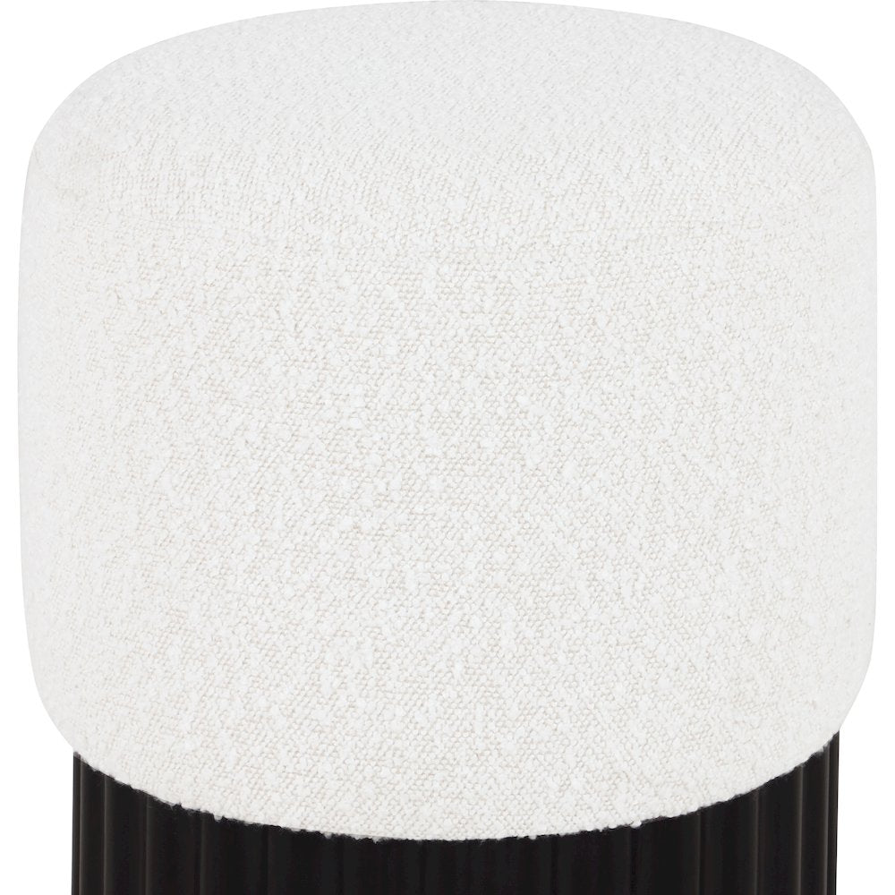 Veranda Cream Boucle Fabric Ottoman/Stool