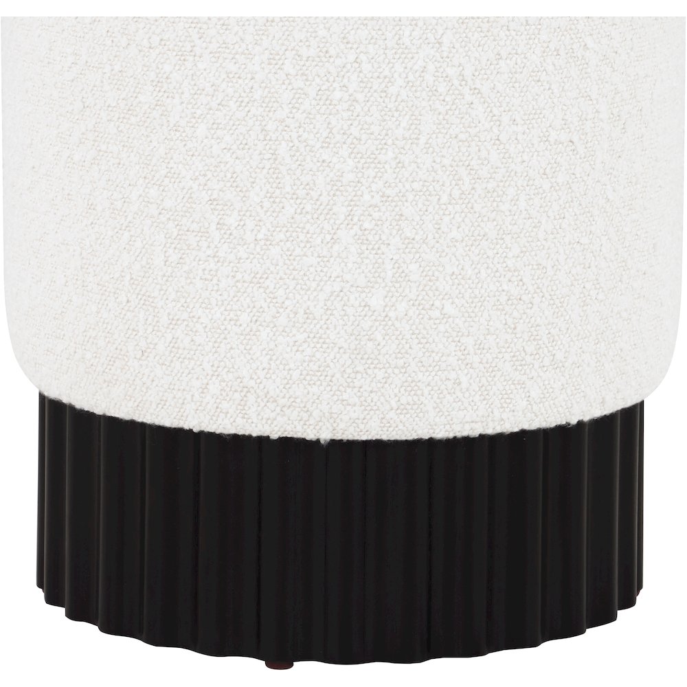 Veranda Cream Boucle Fabric Ottoman/Stool