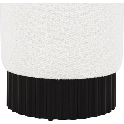 Veranda Cream Boucle Fabric Ottoman/Stool