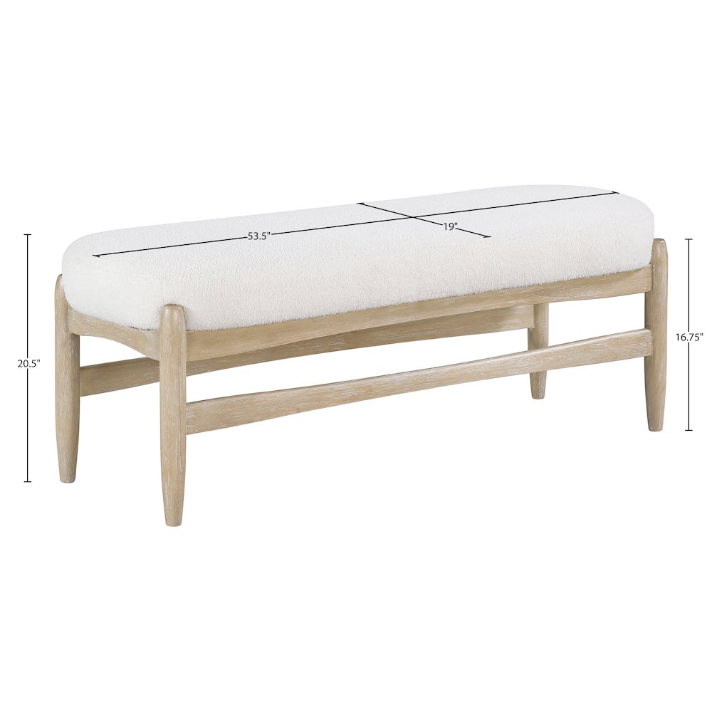 Briar Cream Faux Sheepskin Upholstered Bench