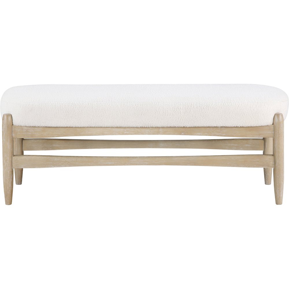 Briar Cream Faux Sheepskin Upholstered Bench