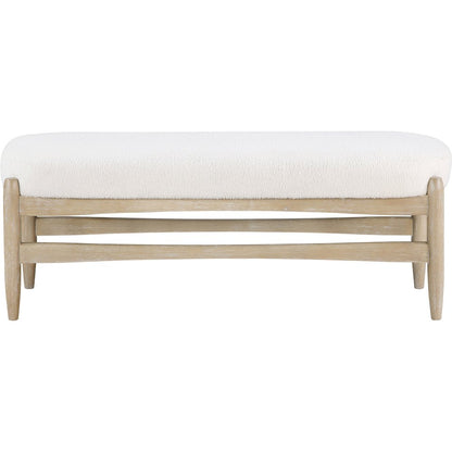 Briar Cream Faux Sheepskin Upholstered Bench