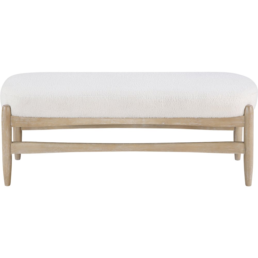Briar Cream Faux Sheepskin Upholstered Bench