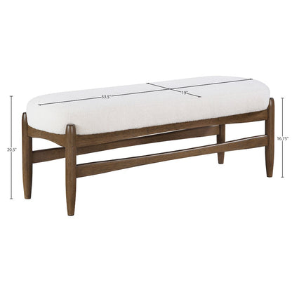 Briar Cream Faux Sheepskin Upholstered Bench