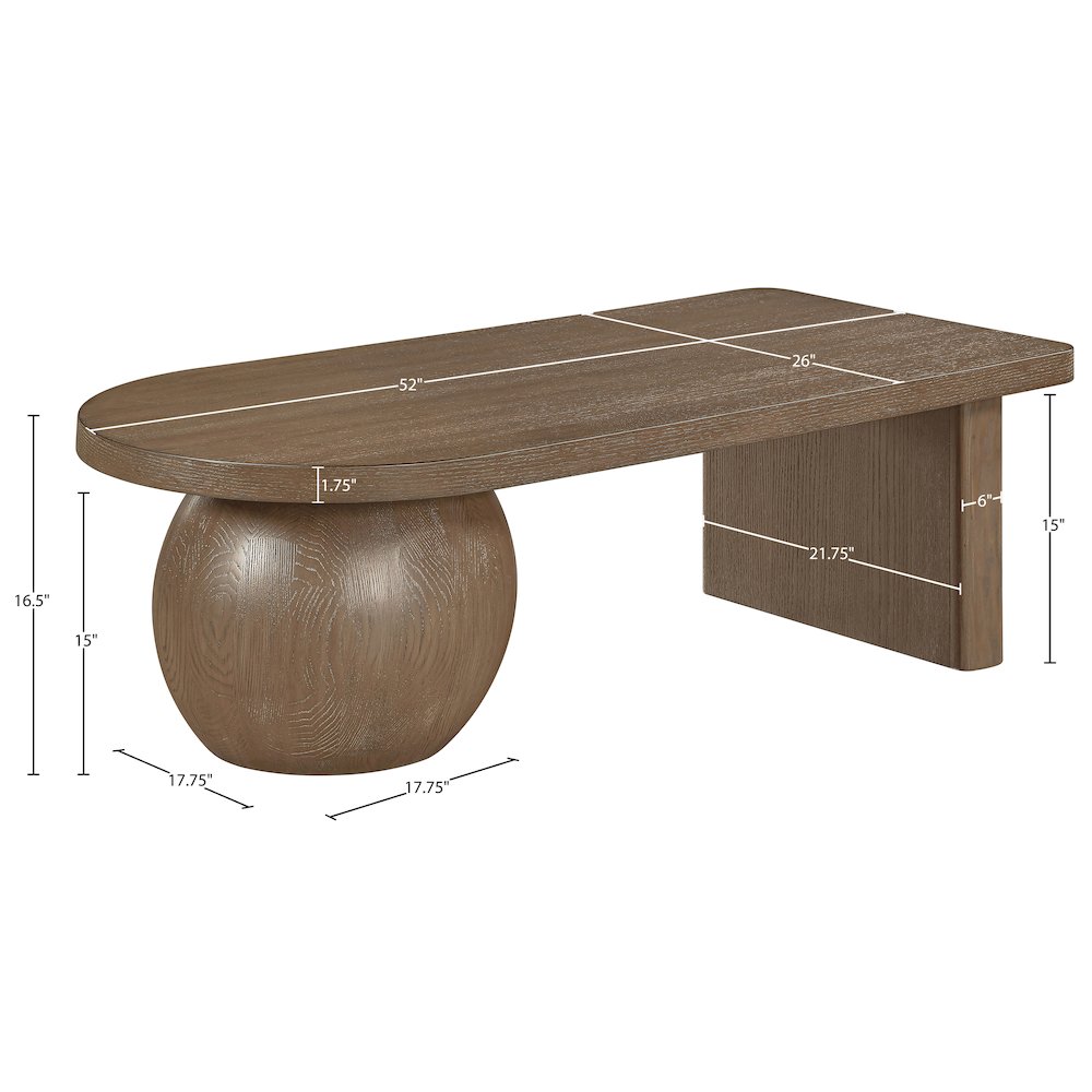 Solum Brown Ash Wood And Oak Veneer Coffee Table