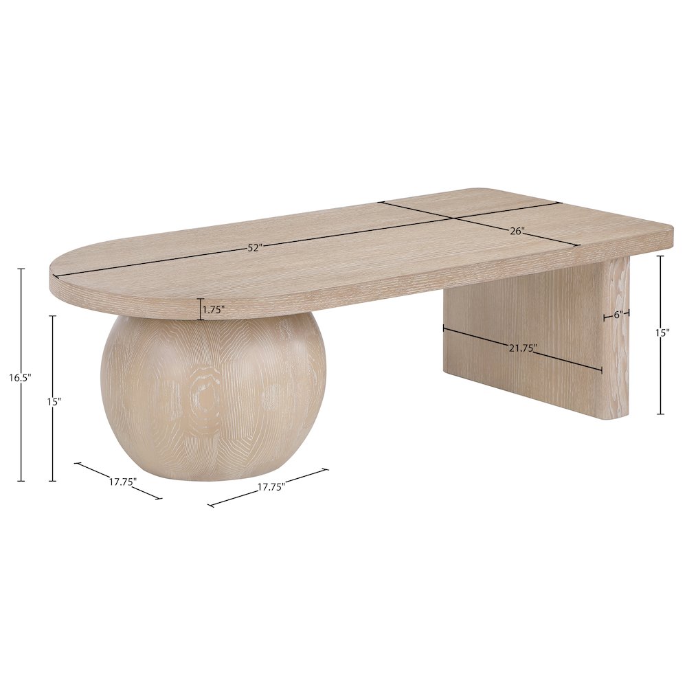 Solum Natural Ash Wood And Oak Veneer Coffee Table