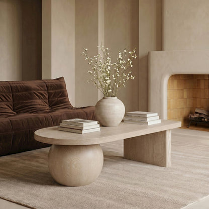 Solum Natural Ash Wood And Oak Veneer Coffee Table