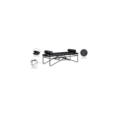 Gatsby Black Vegan Leather Bench