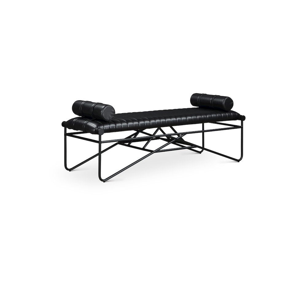 Gatsby Black Vegan Leather Bench