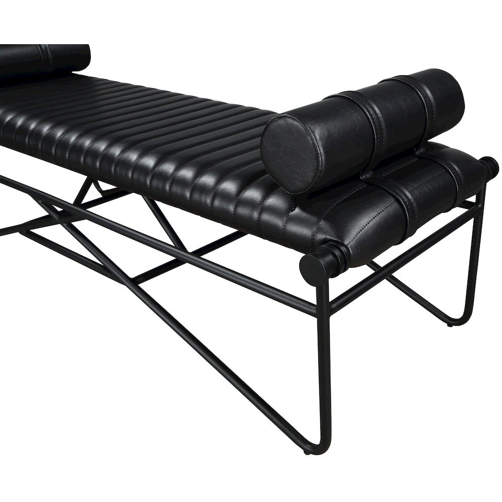 Gatsby Black Vegan Leather Bench