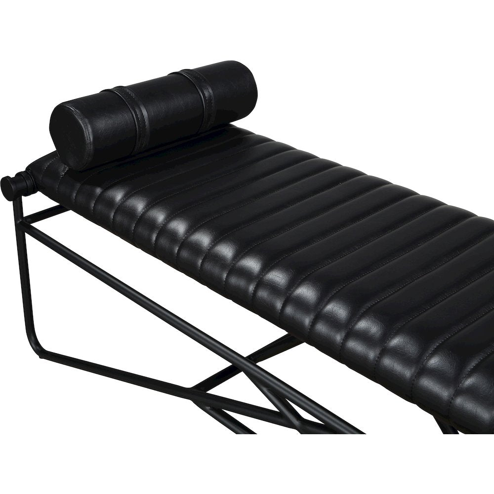 Gatsby Black Vegan Leather Bench