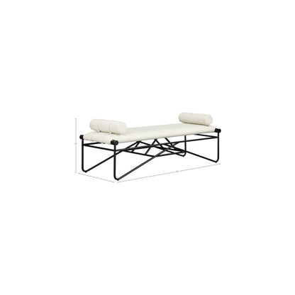 Gatsby Cream Vegan Leather Bench