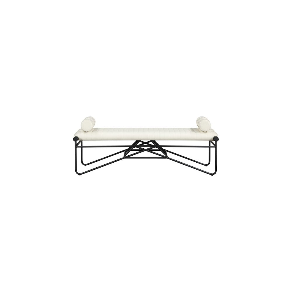Gatsby Cream Vegan Leather Bench