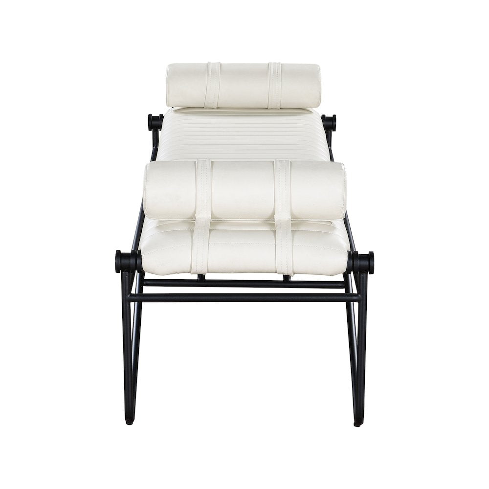 Gatsby Cream Vegan Leather Bench