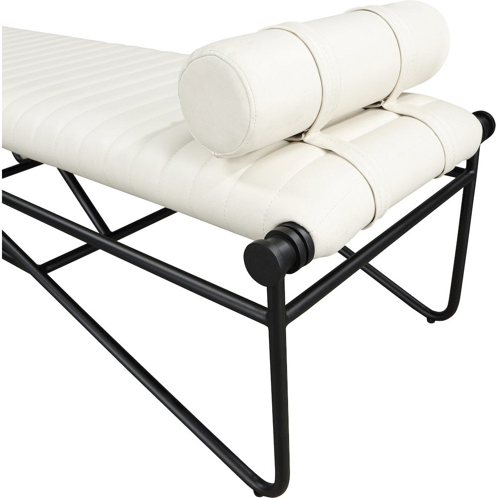 Gatsby Cream Vegan Leather Bench