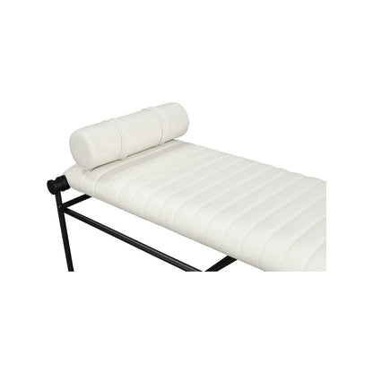 Gatsby Cream Vegan Leather Bench