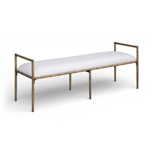 Axis Cream Linen Textured Fabric Upholstered Bench