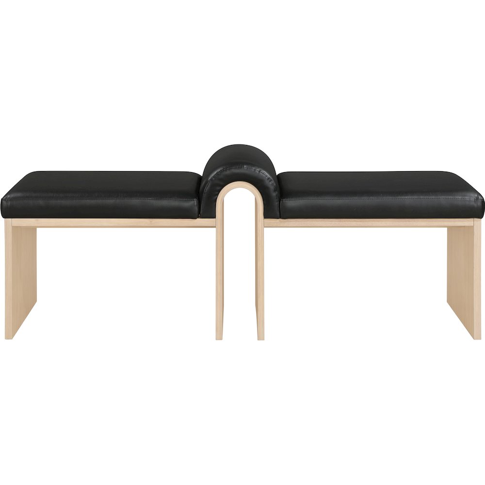 Delphine Black Vegan Leather Upholstered Bench