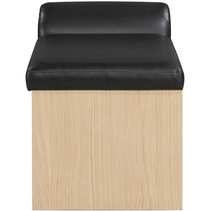 Delphine Black Vegan Leather Upholstered Bench