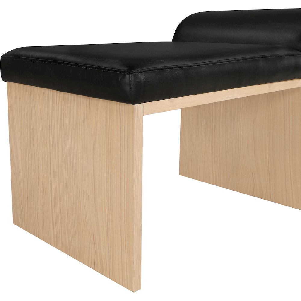 Delphine Black Vegan Leather Upholstered Bench