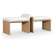Delphine Cream Vegan Leather Upholstered Bench