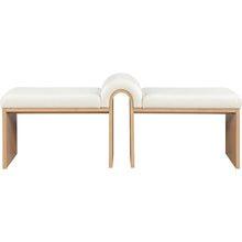 Delphine Cream Vegan Leather Upholstered Bench
